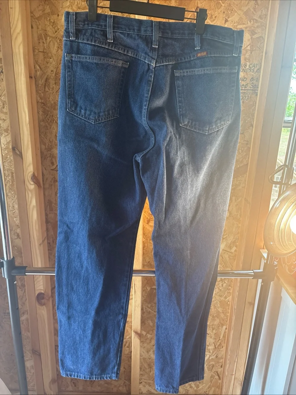 Rustler Men's Dark Blue Denim Jeans 38x34